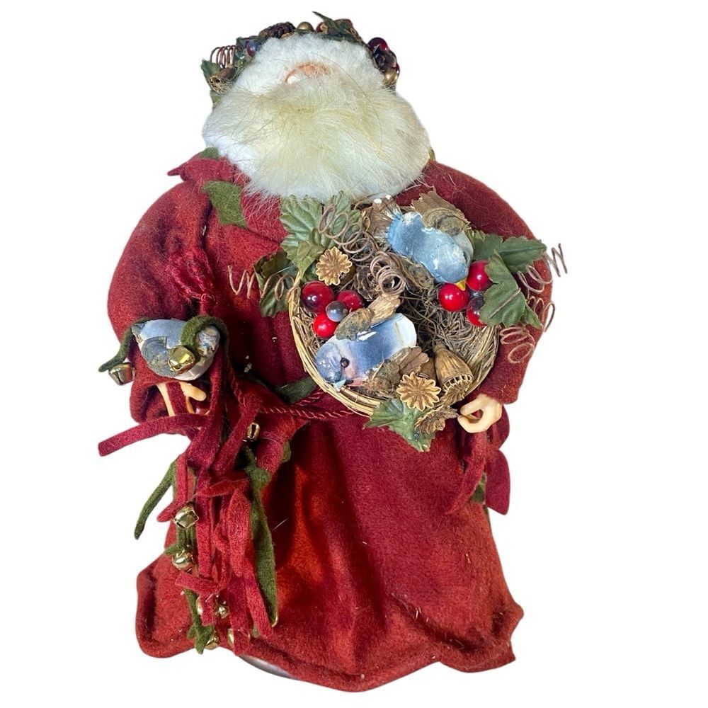 Vintage Rustic Farmhouse Santa Figurine Country Christmas Decor Holiday Season